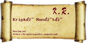 Kripkó Renátó névjegykártya