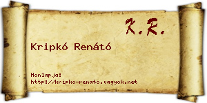 Kripkó Renátó névjegykártya